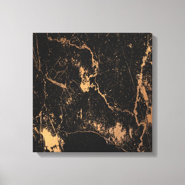 Black & Golden Marble Canvas Print (Front)