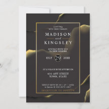 Black & Golden 💍 Modern Abstract Inky Oil