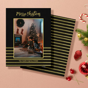 Black & golden stripes  holiday card
