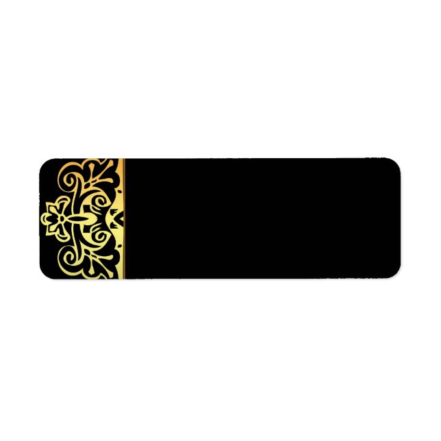 black golden wedding return address labels (Front)