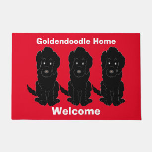Black Goldendoodle Dog Design Doormat