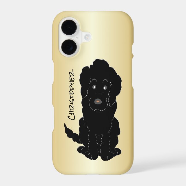 Black Goldendoodle Dog Design Personalised (Verso)