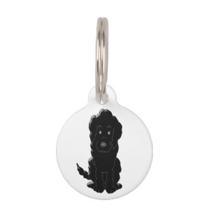 Black Goldendoodle Dog Design Personalised Pet Tag