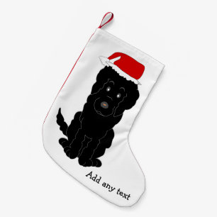 Black Goldendoodle Dog Design Small Christmas Stocking