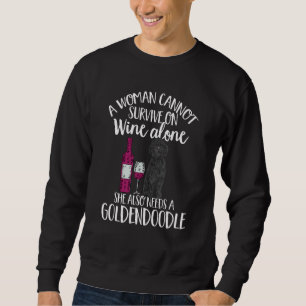 Black Goldendoodle Wine Doodle Mom Sweatshirt