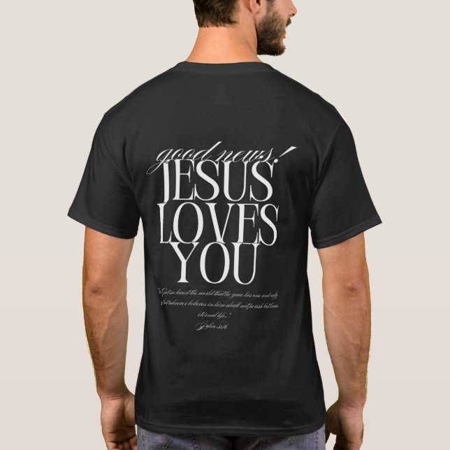 Black Good News T shirt (Back)