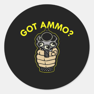 Black Got Ammo Pistol Classic Round Sticker