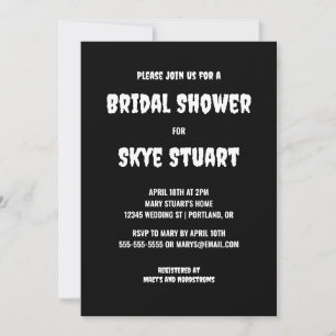 Black Goth Bridal Shower Invitation