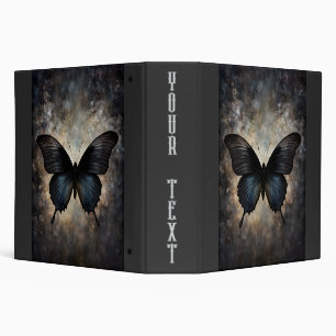 Black Goth Butterfly Binder