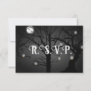 Black Goth Wedding RSVP Invitation