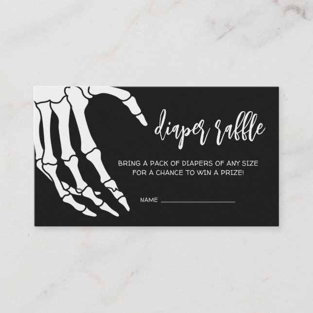 Black Gothic Baby Shower Diaper Raffle Enclosure Card (Front)