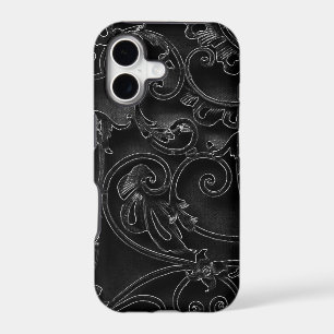 Black gothic baroque swirl pattern