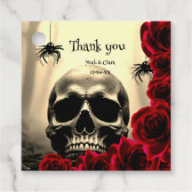 Black Gothic Black Red Roses Skull Halloween