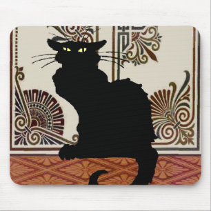 Black Gothic Cat Style Design, Chat Noir Mouse Pad