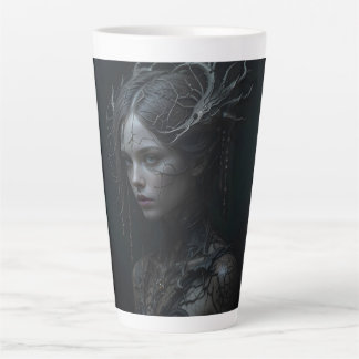Black Gothic Girl Latte Mug