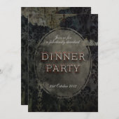 Black Gothic Grunge Dinner Party Invitation (Front/Back)