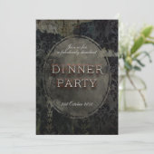Black Gothic Grunge Dinner Party Invitation (Standing Front)