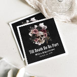 Black Gothic Halloween Floral Skull Bridal Shower Napkin<br><div class="desc">Add a touch of spooky sophistication to your event with our Black Gothic Halloween Floral Skull Till Death Do Us Part Bridal Shower Napkins! These elegant napkins feature a striking skull design surrounded by dark florals, perfect for a Halloween-themed bridal shower. The "Till Death Do Us Part" message adds a...</div>