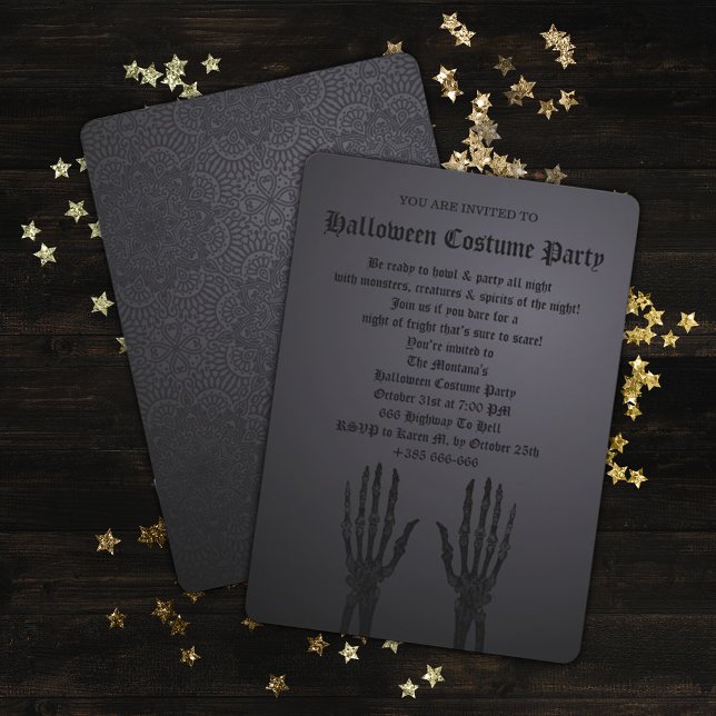 Black Gothic Halloween Party Invitation (Creator Uploaded)