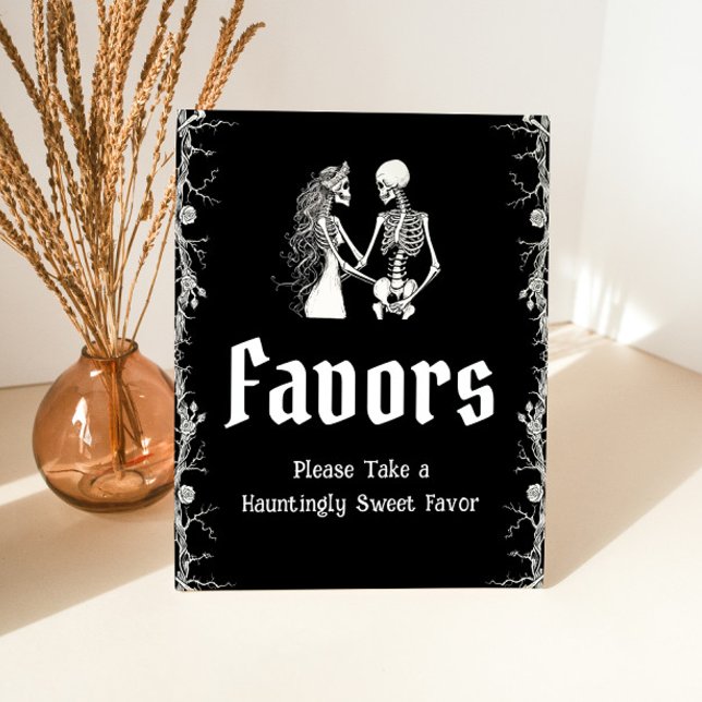 Black Gothic Halloween Skeleton Favours Sign   (Creator Uploaded)