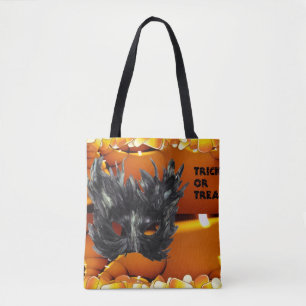 Black Gothic Mask Design Tote Bag
