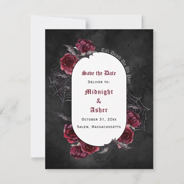 Black Gothic Till Death Do Us Part Save The Date (Front)