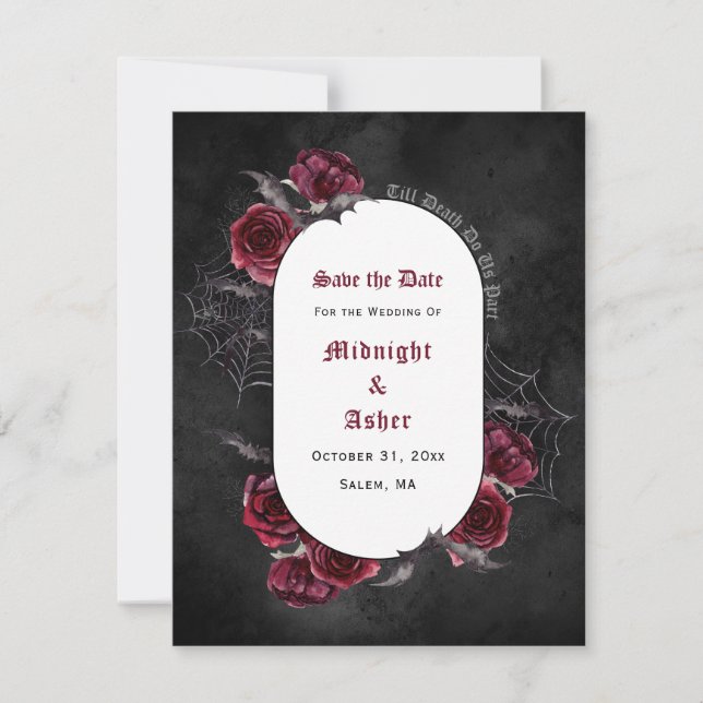 Black Gothic Till Death Do Us Part Save The Date (Front)