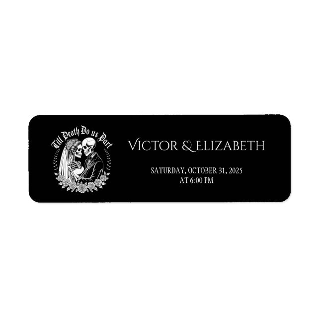Black Gothic Till Death Wedding Return Address (Devant)