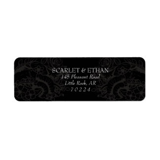 Black Gothic Two Hearts Floral Hallowedding