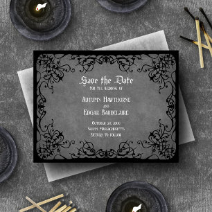Black Gothic Victorian Wedding Save The Date