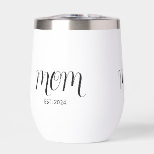 Black Graceful Script Established New Mom