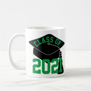 Black Grad Cap Green Class of 2024 Mug