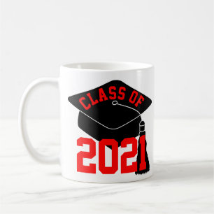 Black Grad Cap Red Class of 2024 Coffee Mug