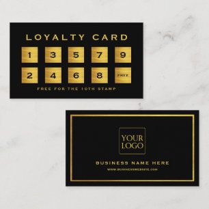 Black & Gradient Gold Minimalist Elegant Business Loyalty Card