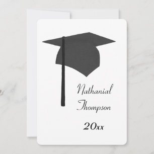 Black Graduation Cap and Tassel Invitations