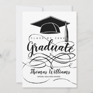 Black Graduation Cap Back Photo Graduate 2021 Announcement