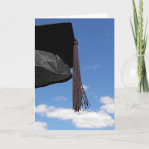 Black Graduation Cap In Sky Card