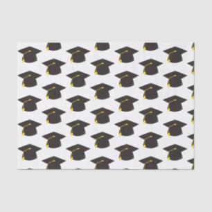 Black Graduation Cap w/ White Background Gift Tissue Paper