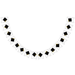 Black Graduation Caps Bunting Flags