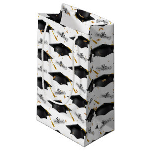 Black Graduation Caps with Diplomas Small Gift Bag