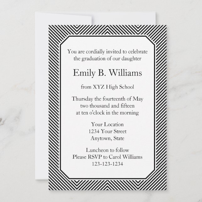 Black Graduation Invitations or Announcements (Front)