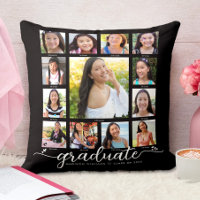 Black Graduation K–12 Modern Script Photo Collage 