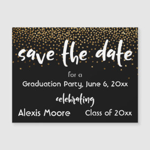 Black Graduation Party Enregistrer la date Carte m