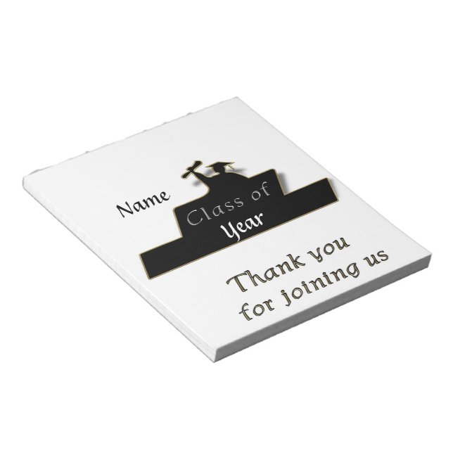 Black Graduation Party Favour Candy Wrappers Notepad (Angled)