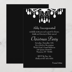 Black Grand Ballroom Fête de Noël Invitation