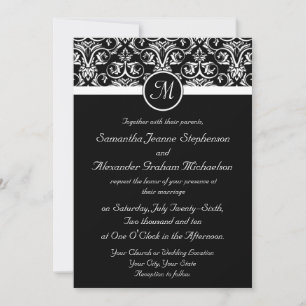 Black Grand Insignia Mariage Invitations