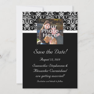 Black Grand Insignia Monogram Photo Save the Date
