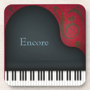 Black Grand Piano Artistic Personalized Music Coaster