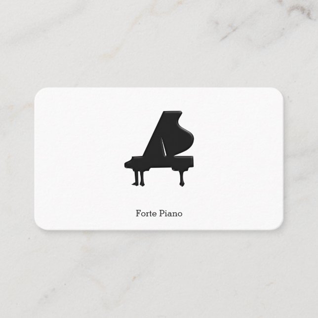 Black Grand Piano Business Card (Front)