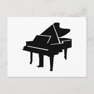 Black Grand Piano Postcard